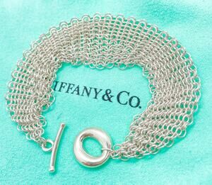 Tiffany & Co. Elsa Peretti Sevillana Mesh Toggle Bracelet Sterling Silver 7"